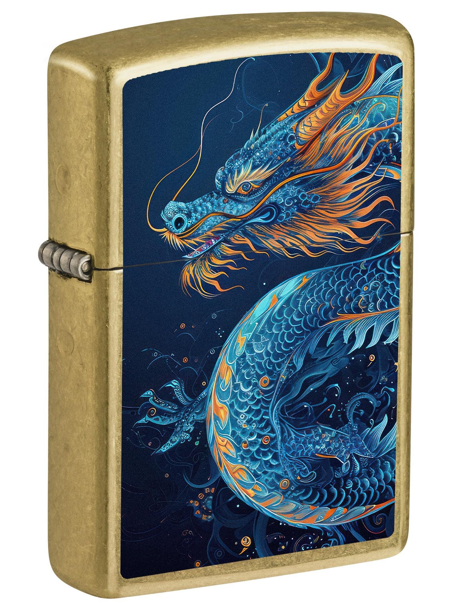 Zippo Lighter: Blue Dragon - Street Brass 81712