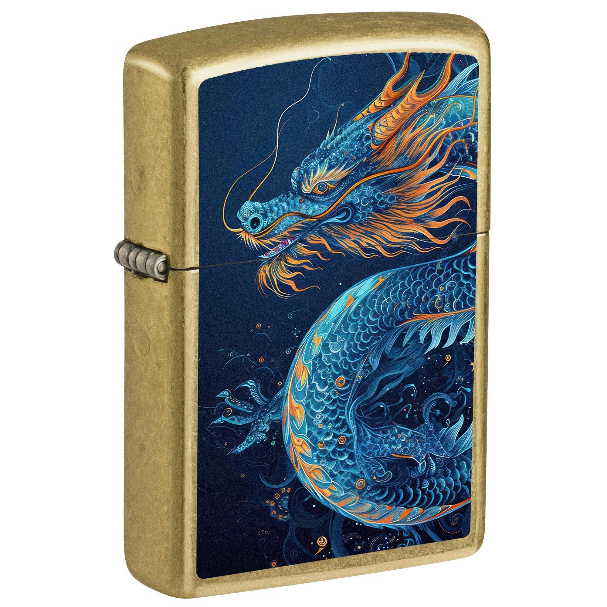 Zippo Lighter: Blue Dragon - Street Brass 81712