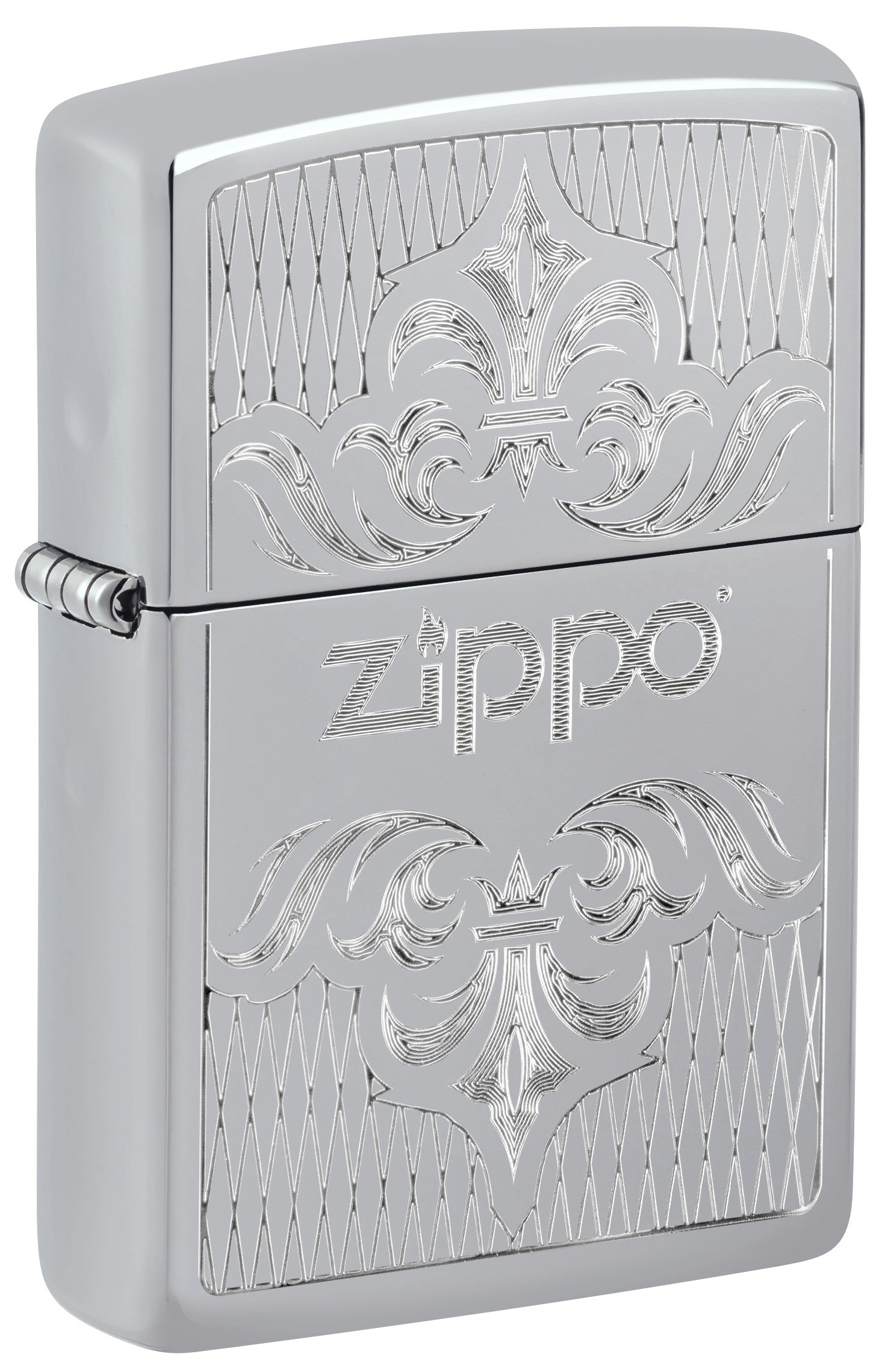 Zippo Lighter: Regal Zippo Design, Engraved - High Polish Chrome 81716