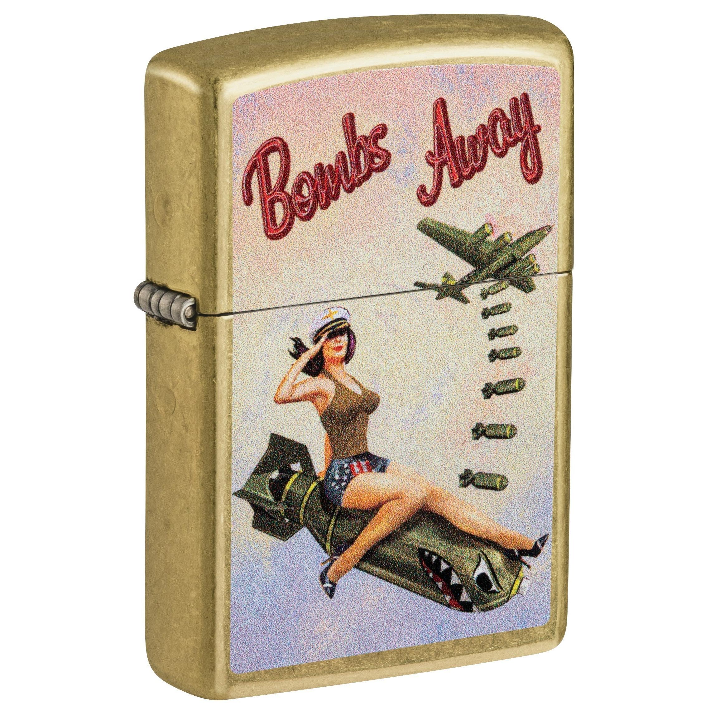 Zippo Lighter: Bombs Away, Pin-up Girl - Street Brass 81751