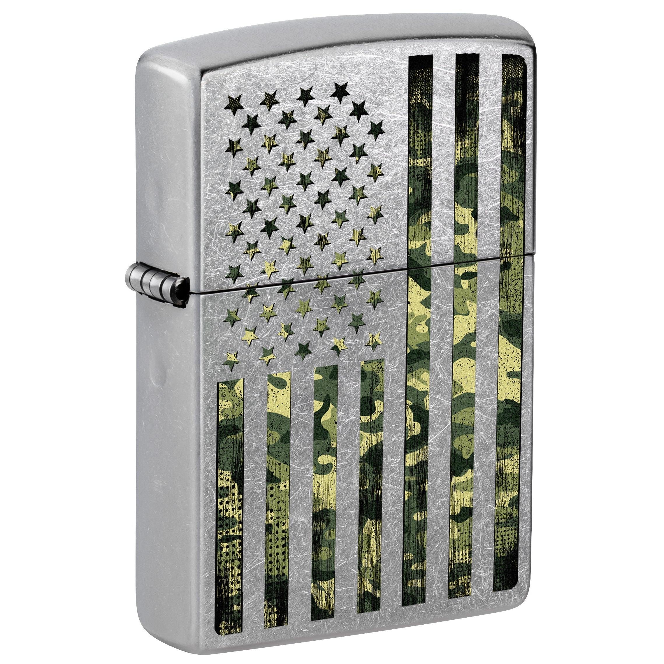 Zippo Lighter: Camouflage United States Flag - Street Chrome 81756