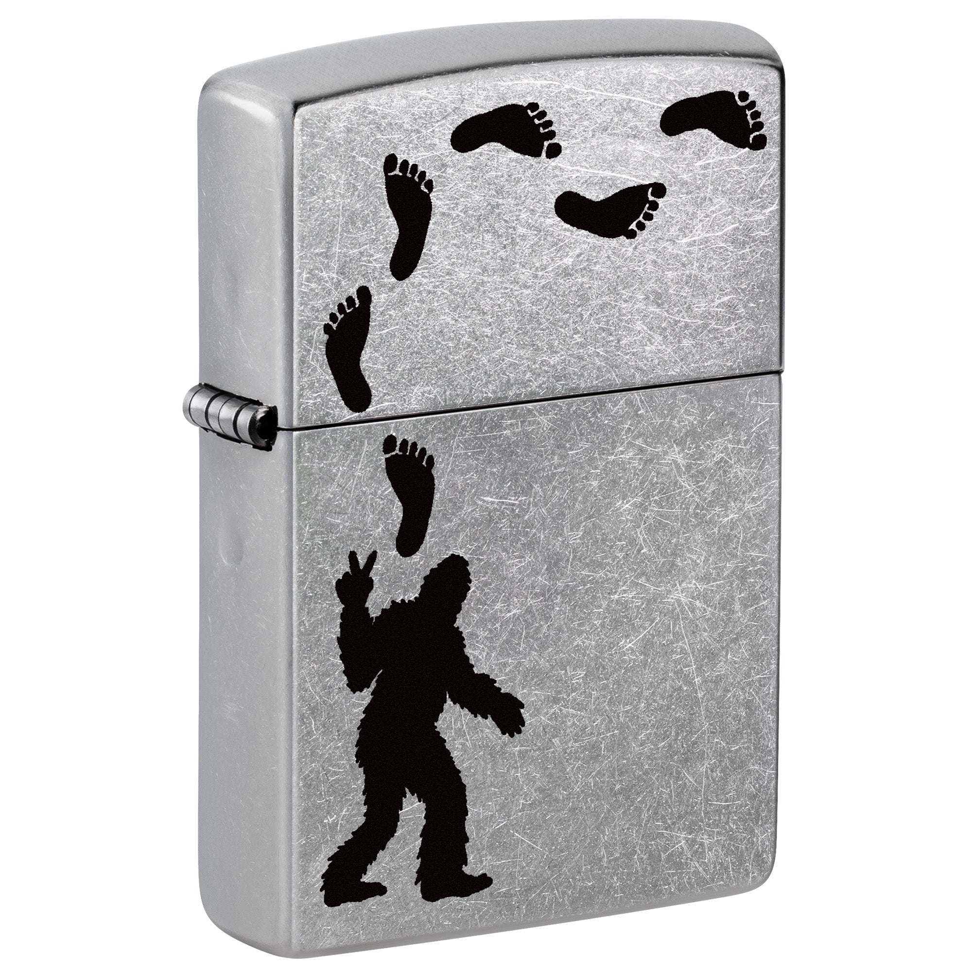 Zippo Lighter: Sasquatch Peace Sign - Street Chrome 81790