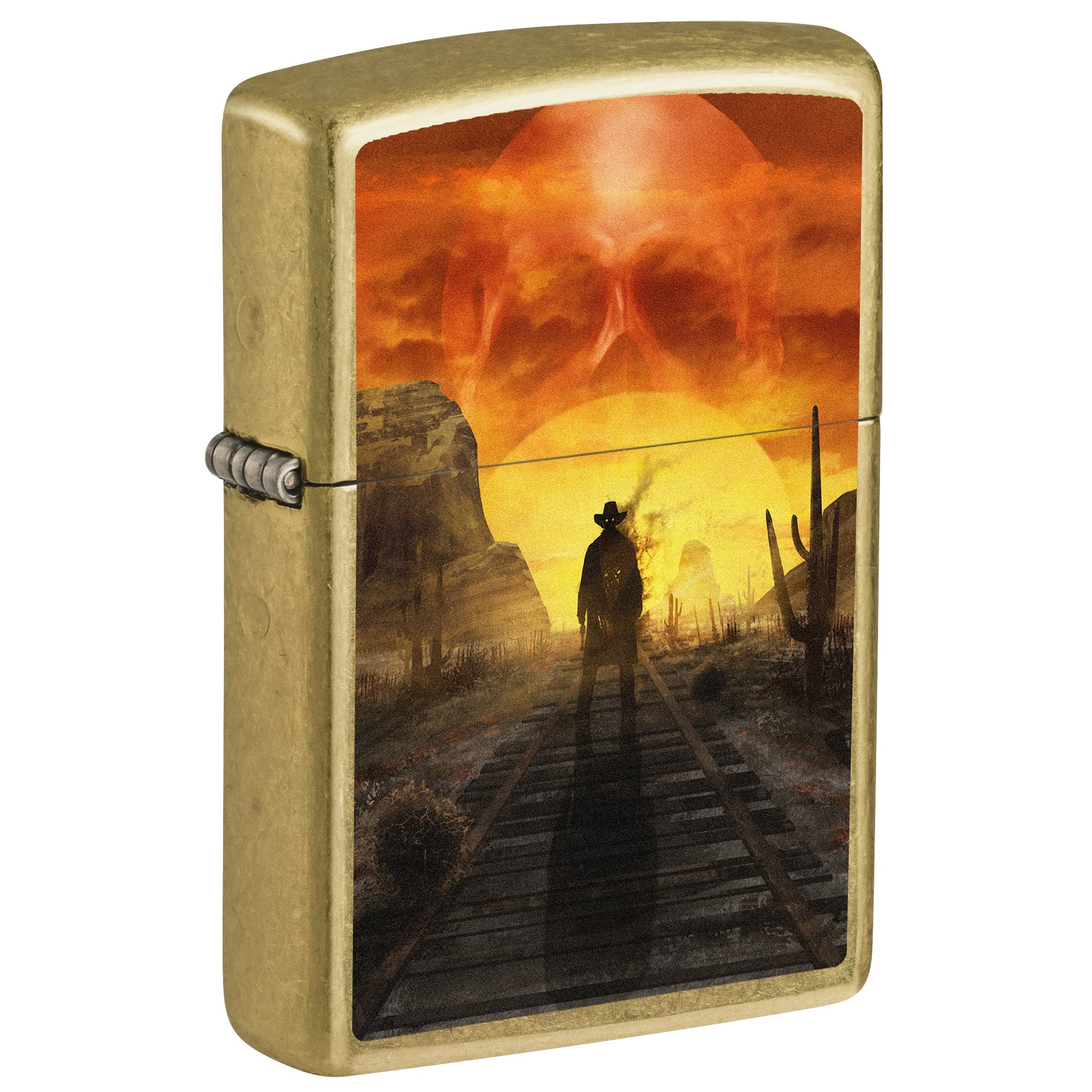 Zippo Lighter: Cowboy at Sunset - Street Brass 81792