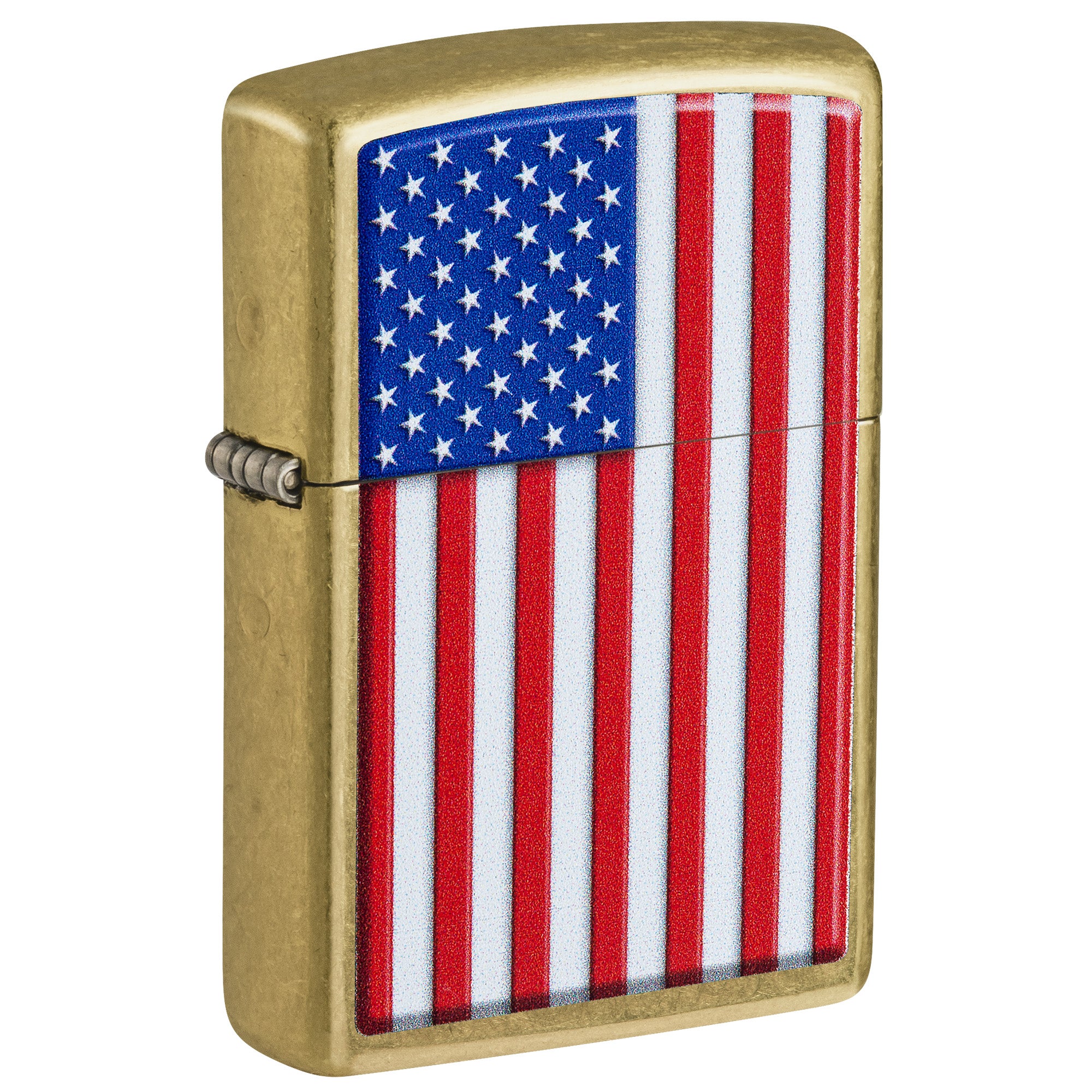 Zippo Lighter: American Flag - Street Brass 81795