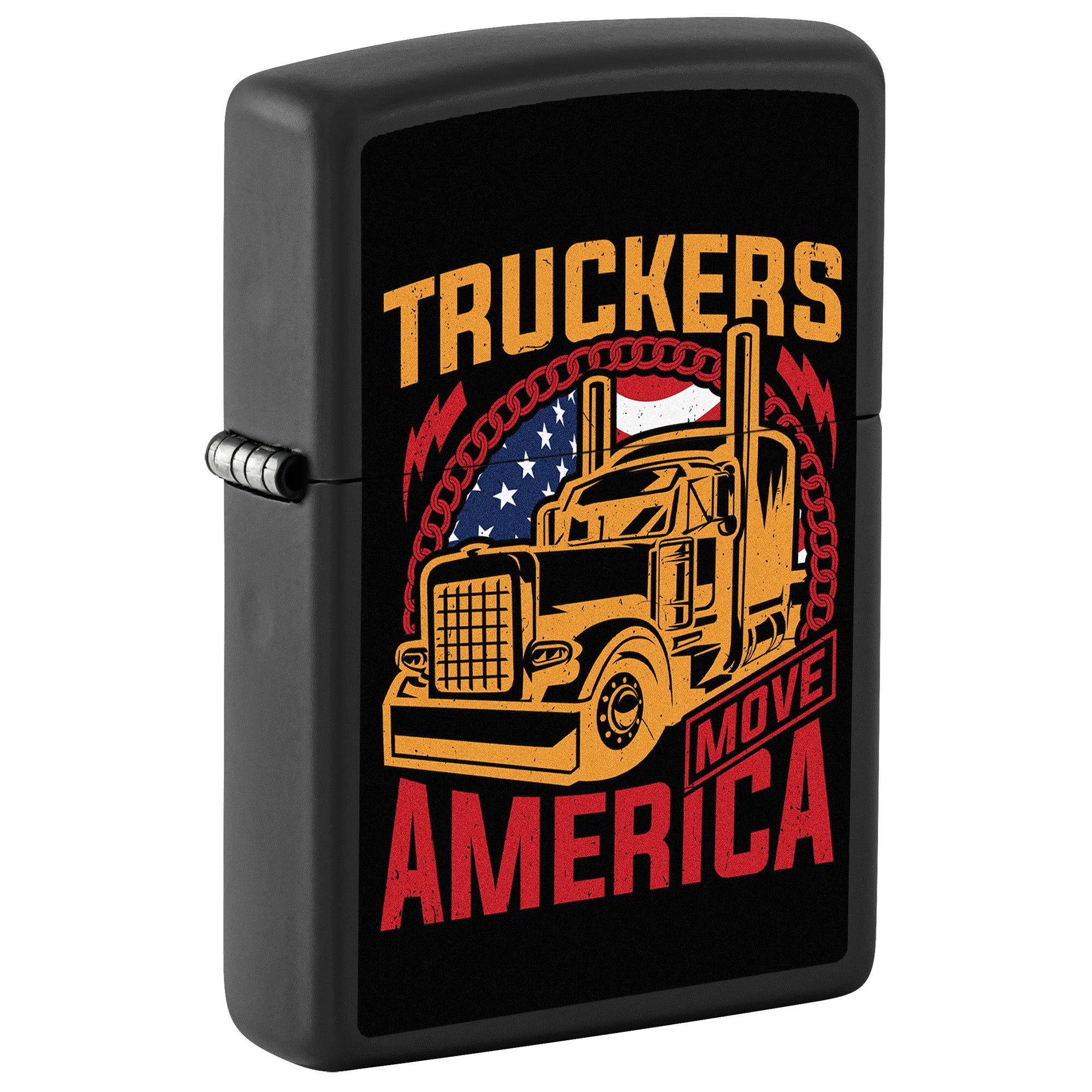 Zippo Lighter: Truckers Move America - Black Matte 81802