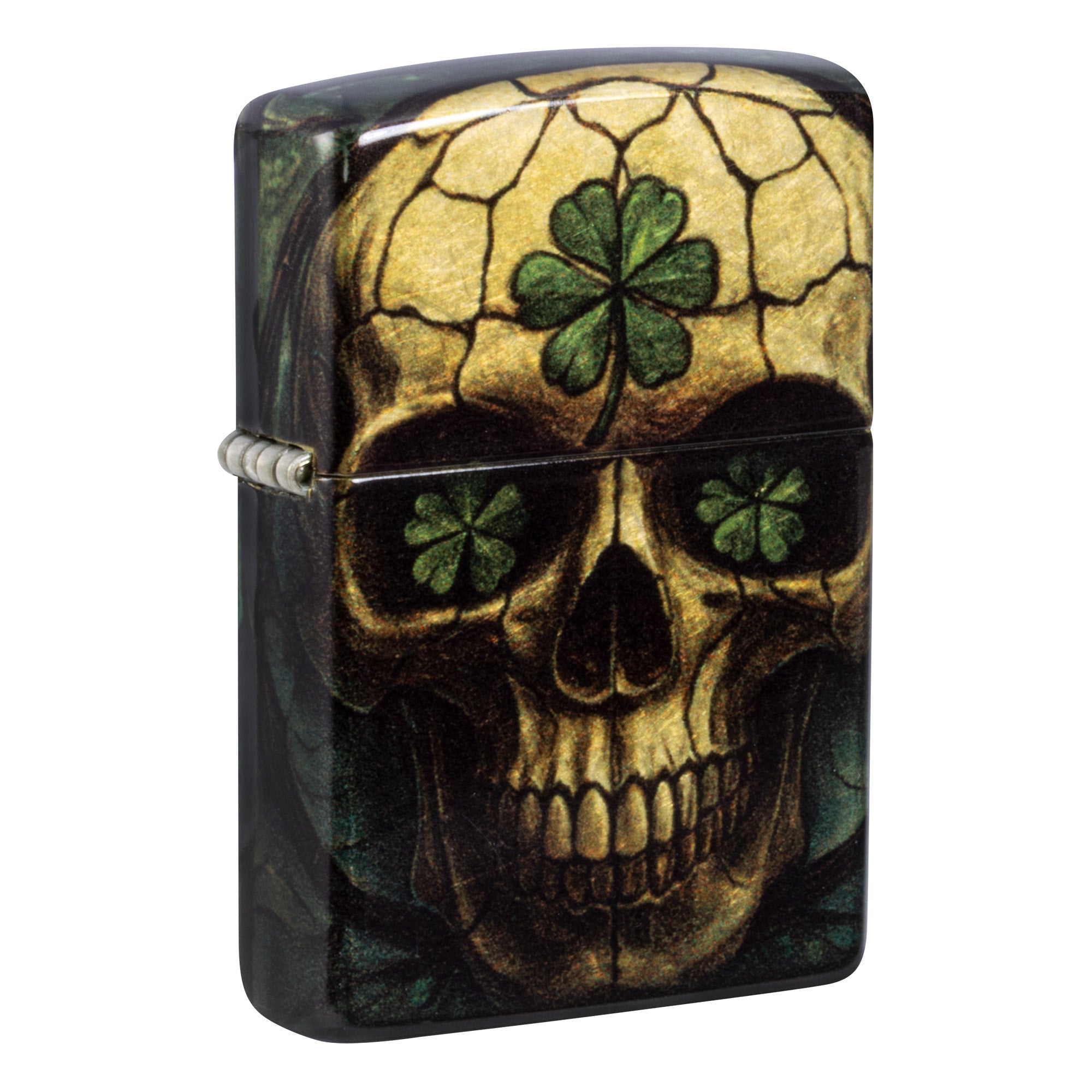 Zippo Lighter: Skull with Clovers - 540 Fusion 81816
