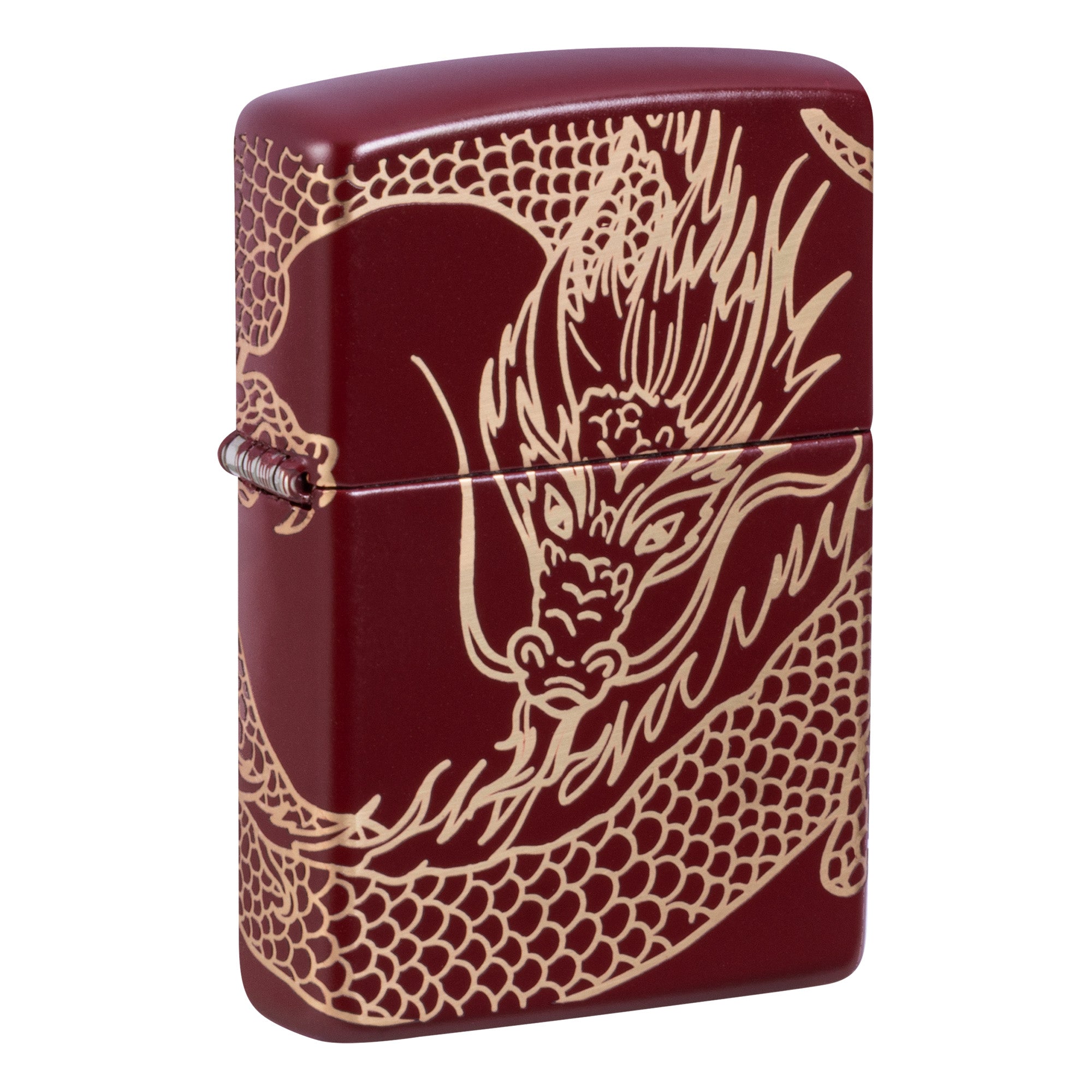 Zippo Lighter: Asian Dragon, Laser Engraved 360 - Merlot 81827
