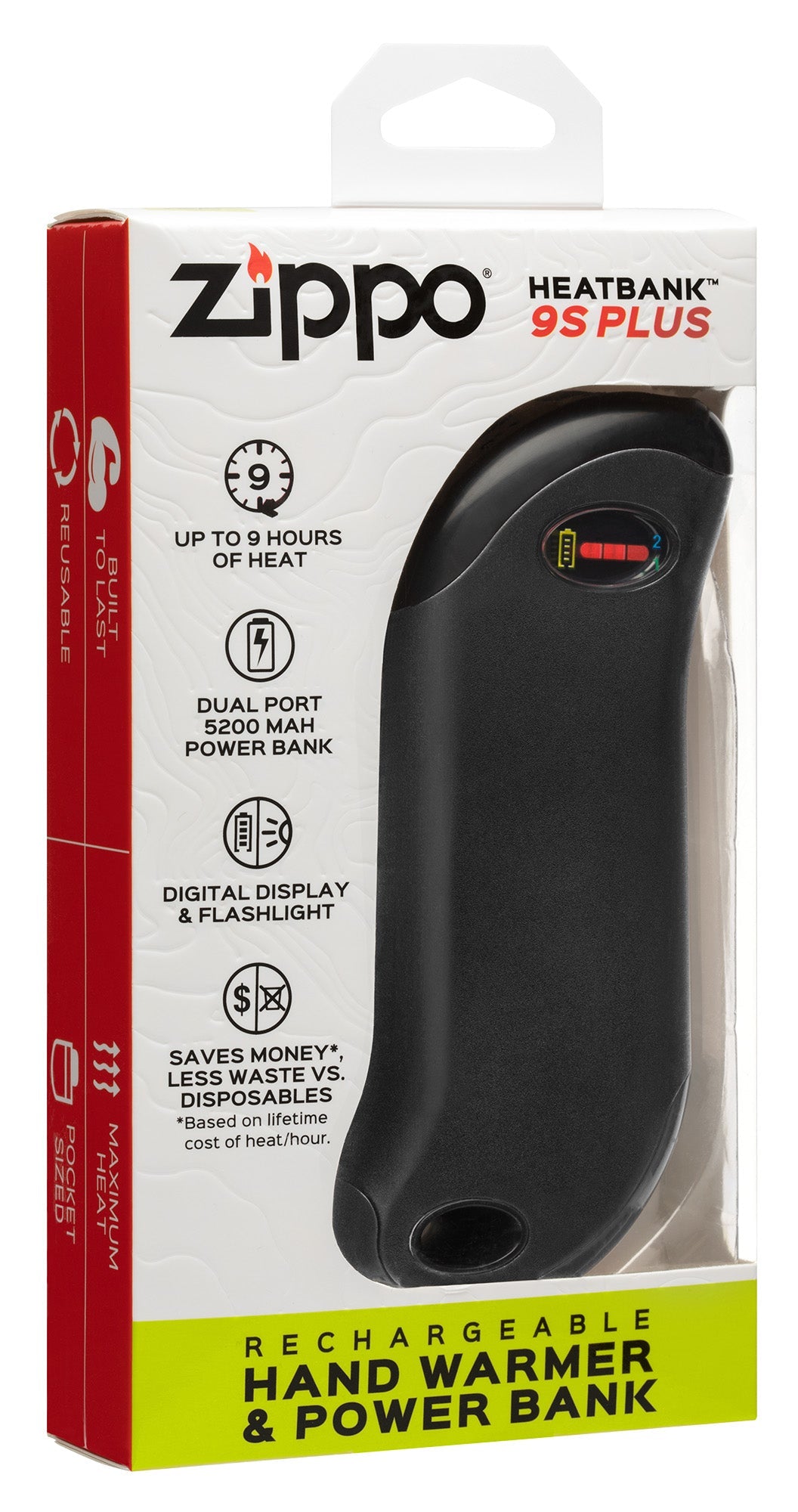 Zippo HeatBank 9s Plus Rechargeable Hand Warmer - Black 40573