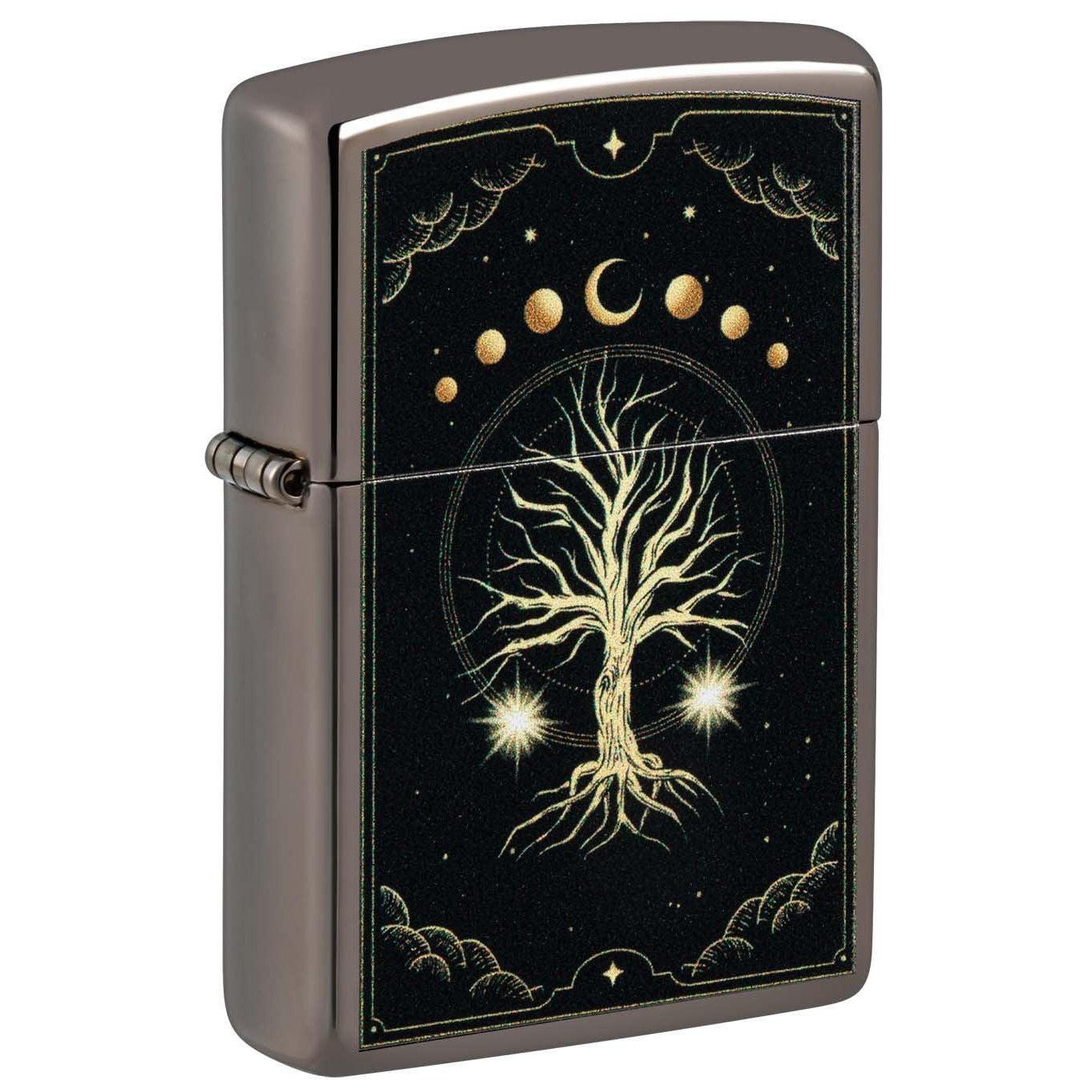 Zippo Lighter: Mystic Nature Design - Black Ice 48636