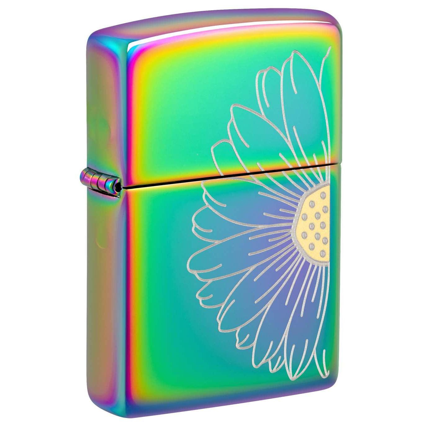 Zippo Lighter: Engraved Daisy Flower - Multi Color 48668