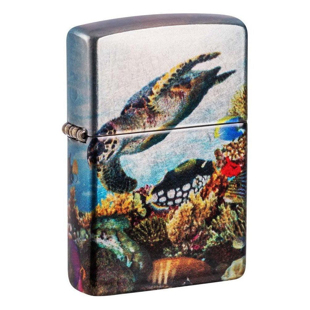 Zippo Lighter: Deep Sea Design, 540 Fusion - 540 Tumbled Chrome 48780