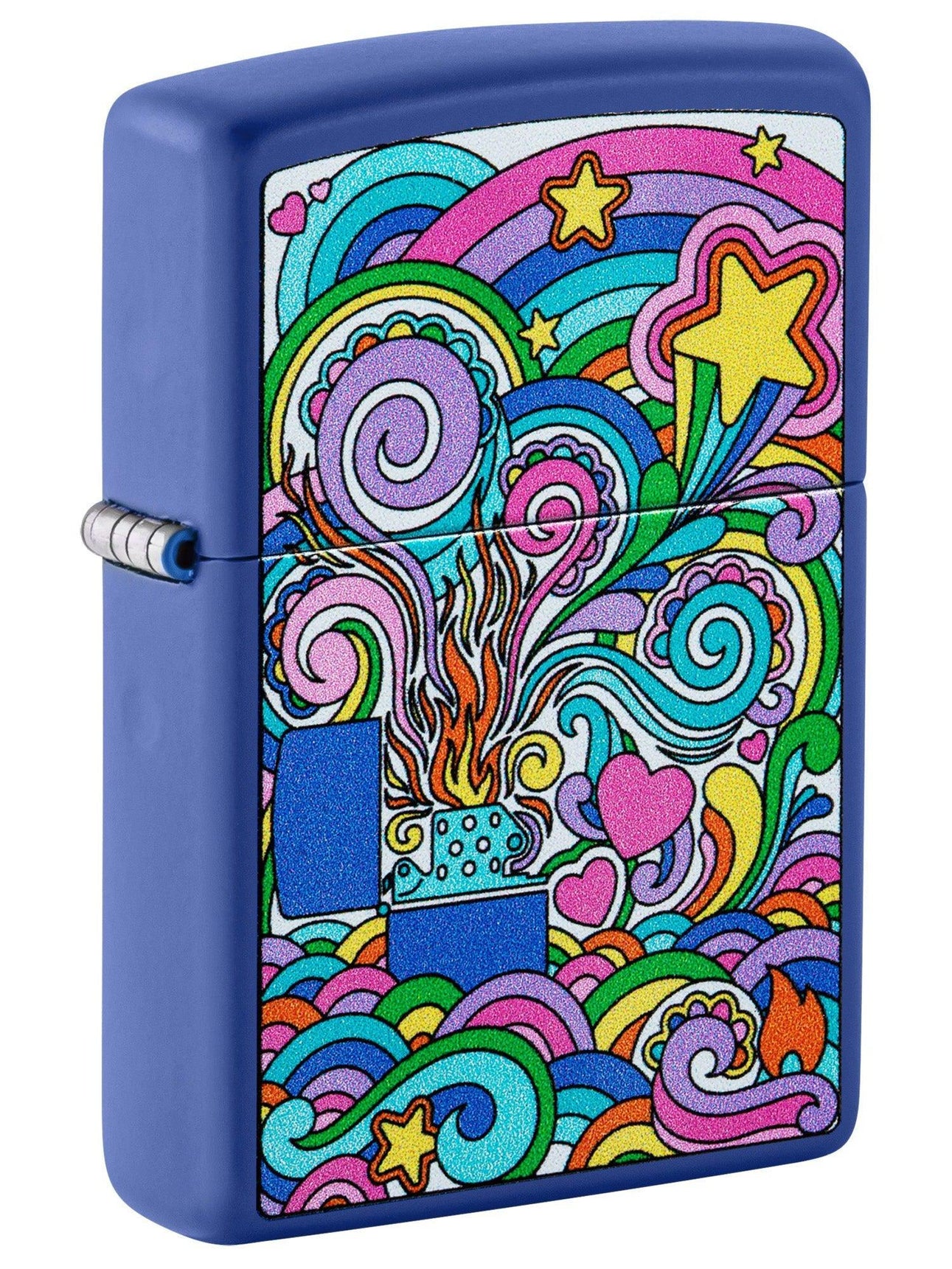 Zippo Lighter: Abstract Zippo Design - Royal Blue Matte 48955