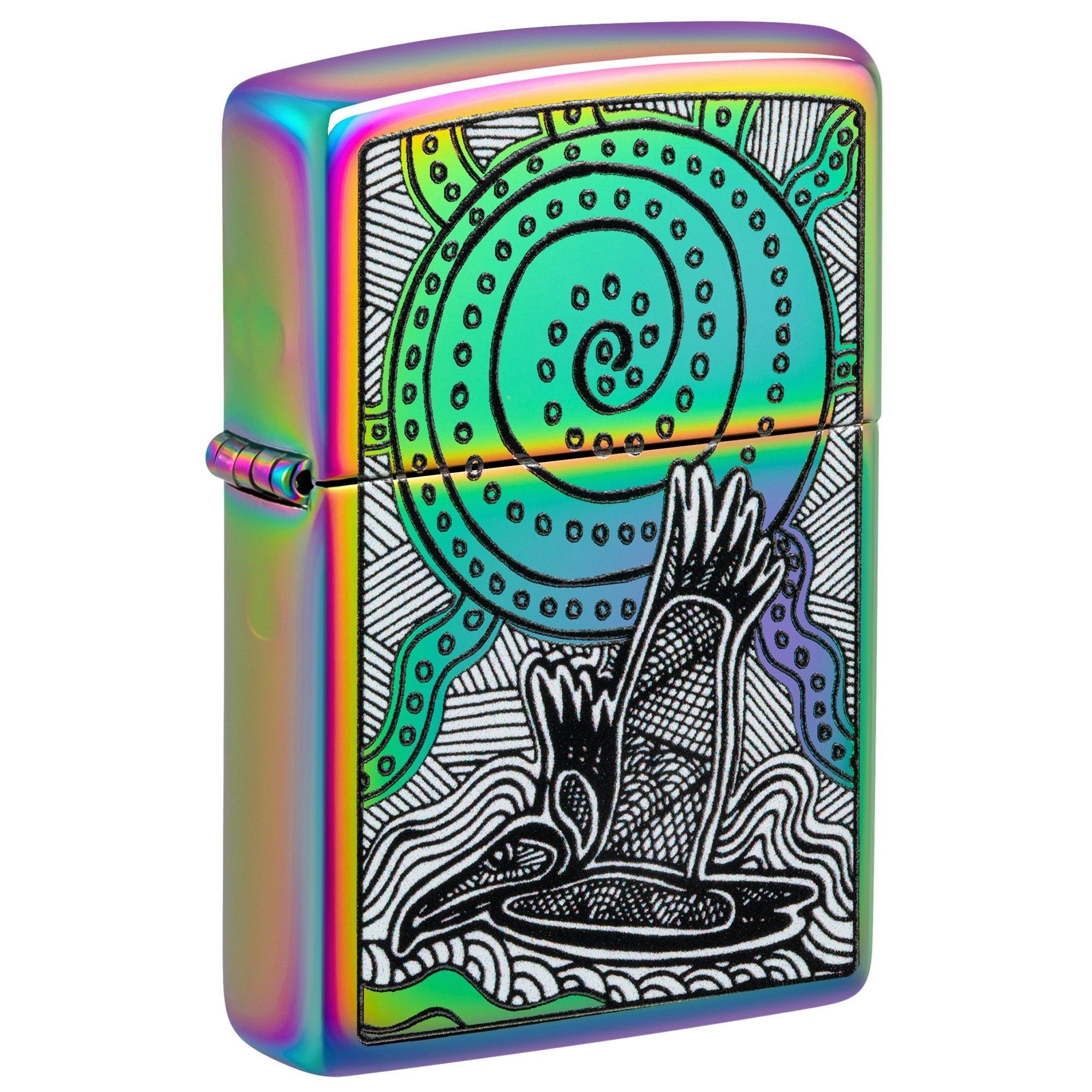Zippo Lighter: Soaring Bird and Sea Turtle by John Smith Gumbula - Multi-Color 48964
