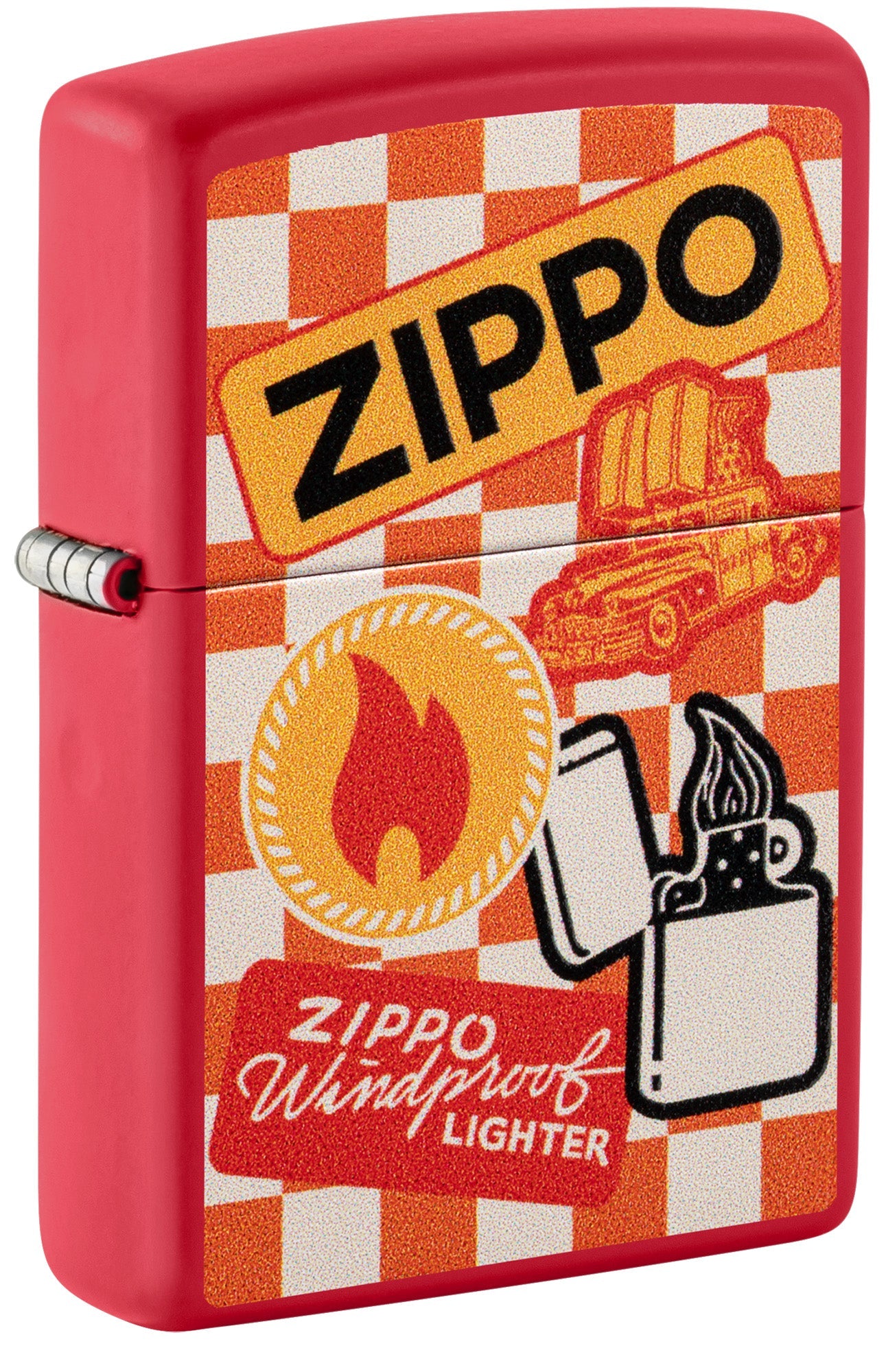Zippo Lighter: Retro Zippo Design - Red Matte 48998