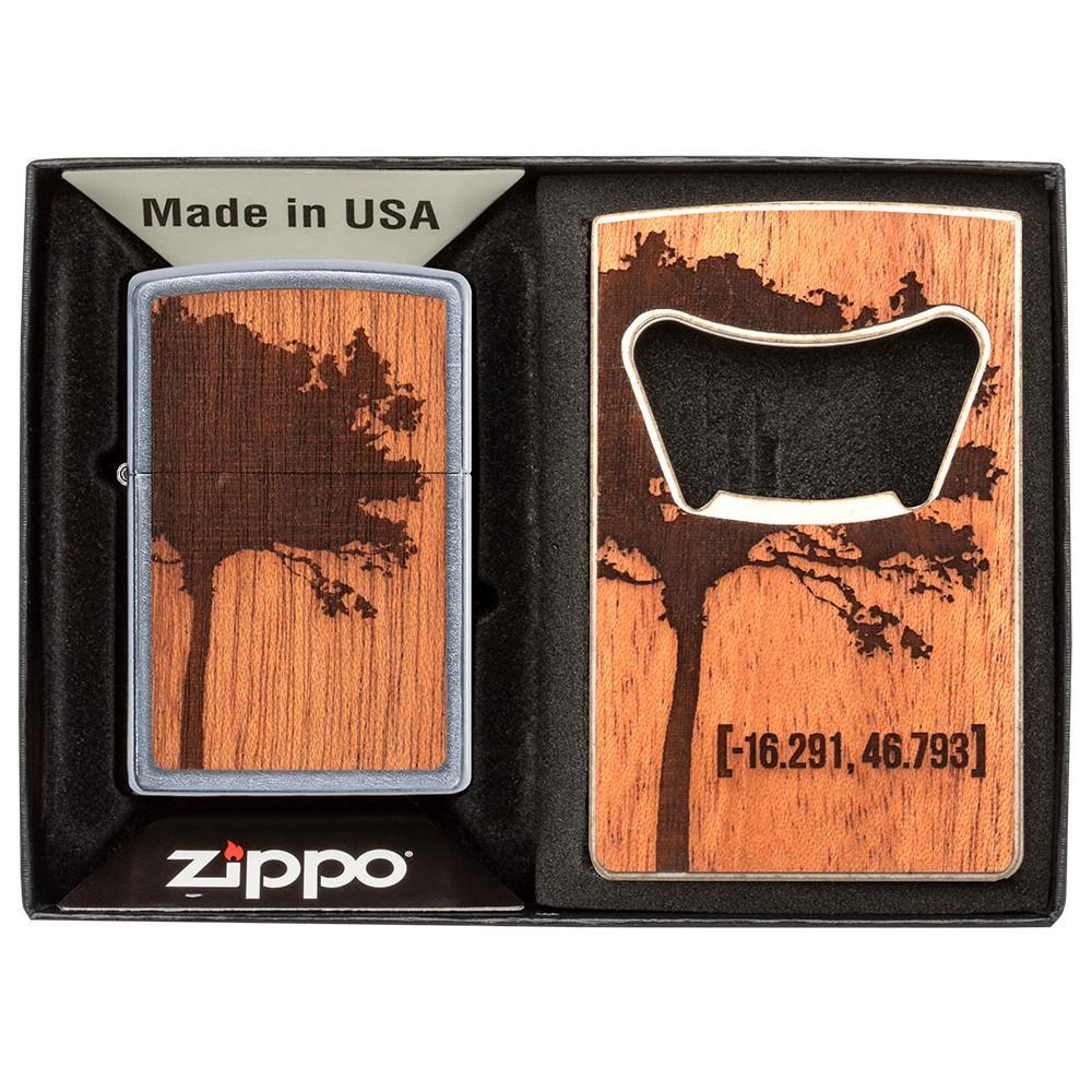 Zippo Woodchuck Lighter and Bottle Opener Gift Set 49066