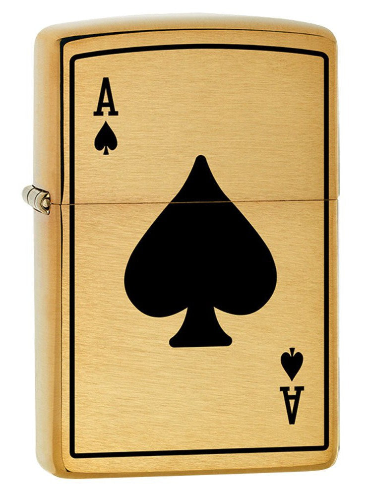 Zippo Lighter: Ace of Spades - Brushed Brass 80756