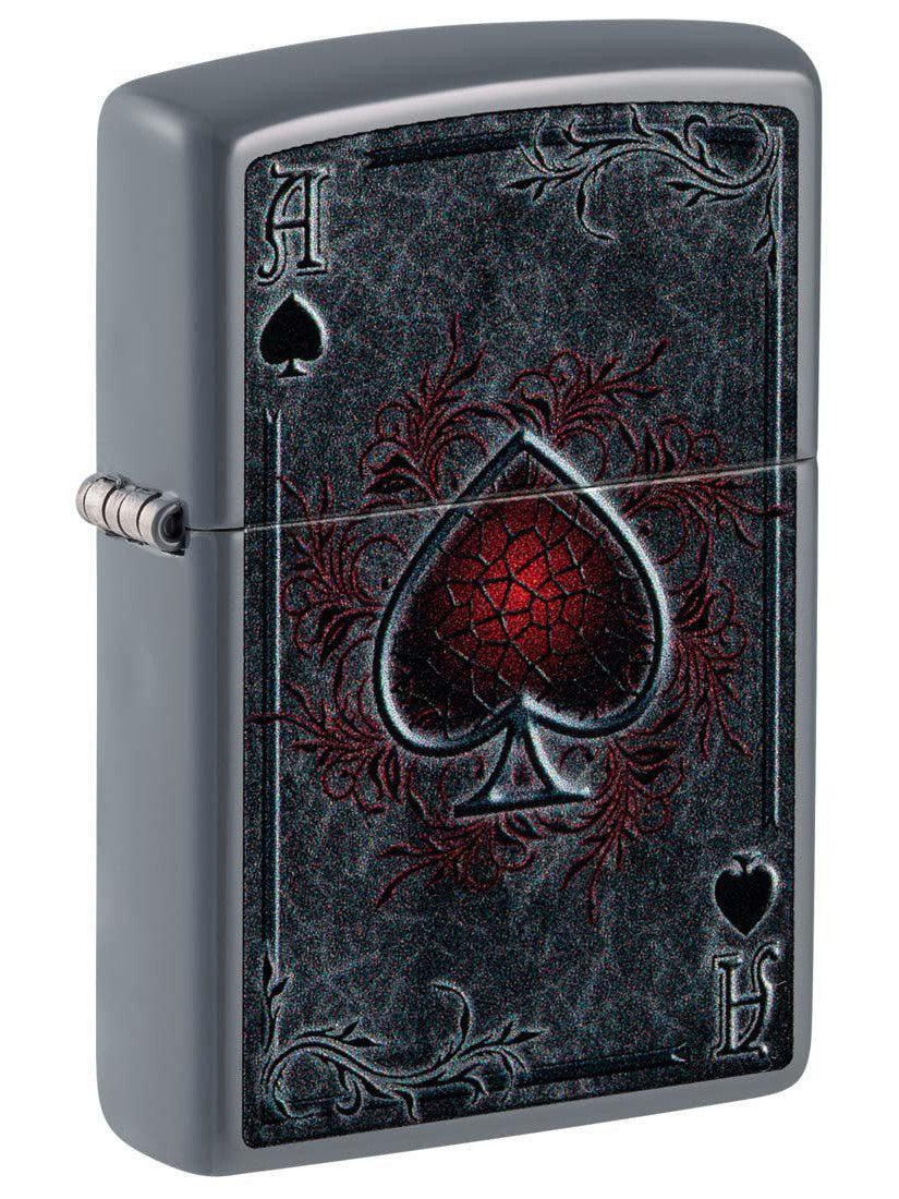 Zippo Lighter: Ace of Spades - Flat Grey 81408