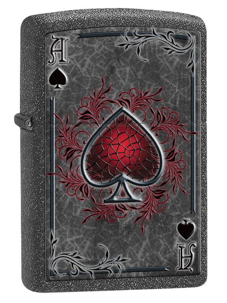 Zippo Lighter: Ace of Spades - Iron Stone 77151