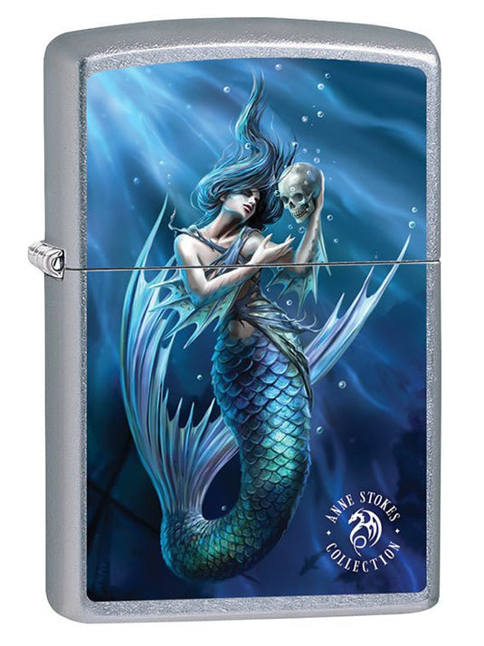Zippo Lighter: Anne Stokes Mermaid with Skull - Street Chrome 79599