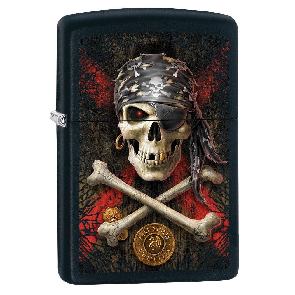Zippo Lighter: Anne Stokes Pirate Skull - Black Matte 78819
