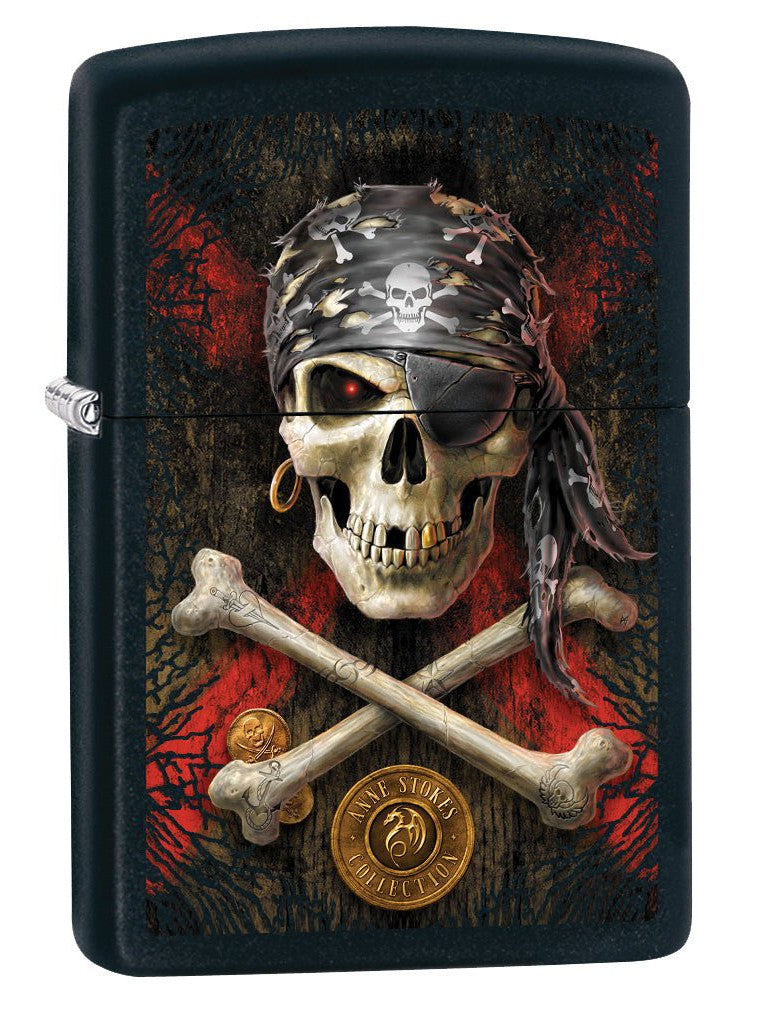 Zippo Lighter: Anne Stokes Pirate Skull - Black Matte 78819