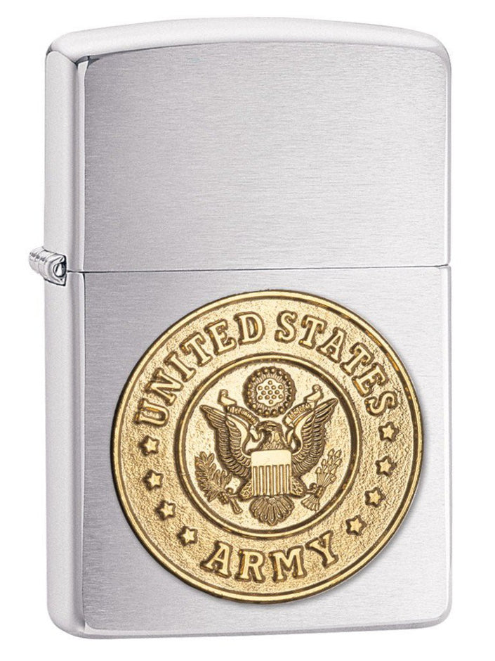 Zippo Lighter: Army Emblem - Brushed Chrome 280ARM