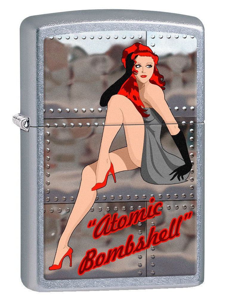 Zippo Lighter: Atomic Bombshell, Pin-Up Girl - Street Chrome 80789