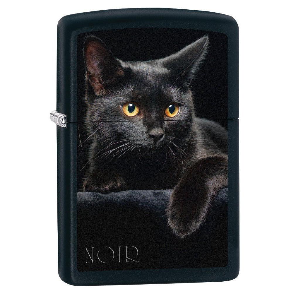Zippo Lighter: Black Cat - Black Matte 76491