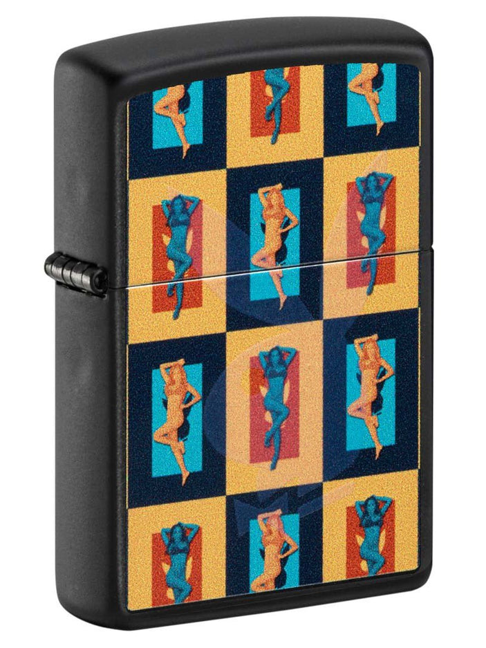Zippo Lighter: Blacklight Playboy Design - Black Matte 48233