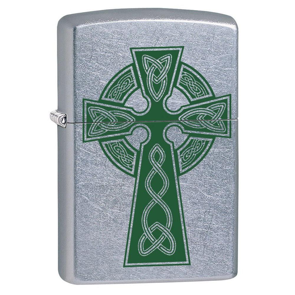 Zippo Lighter: Celtic Cross - Street Chrome 80793