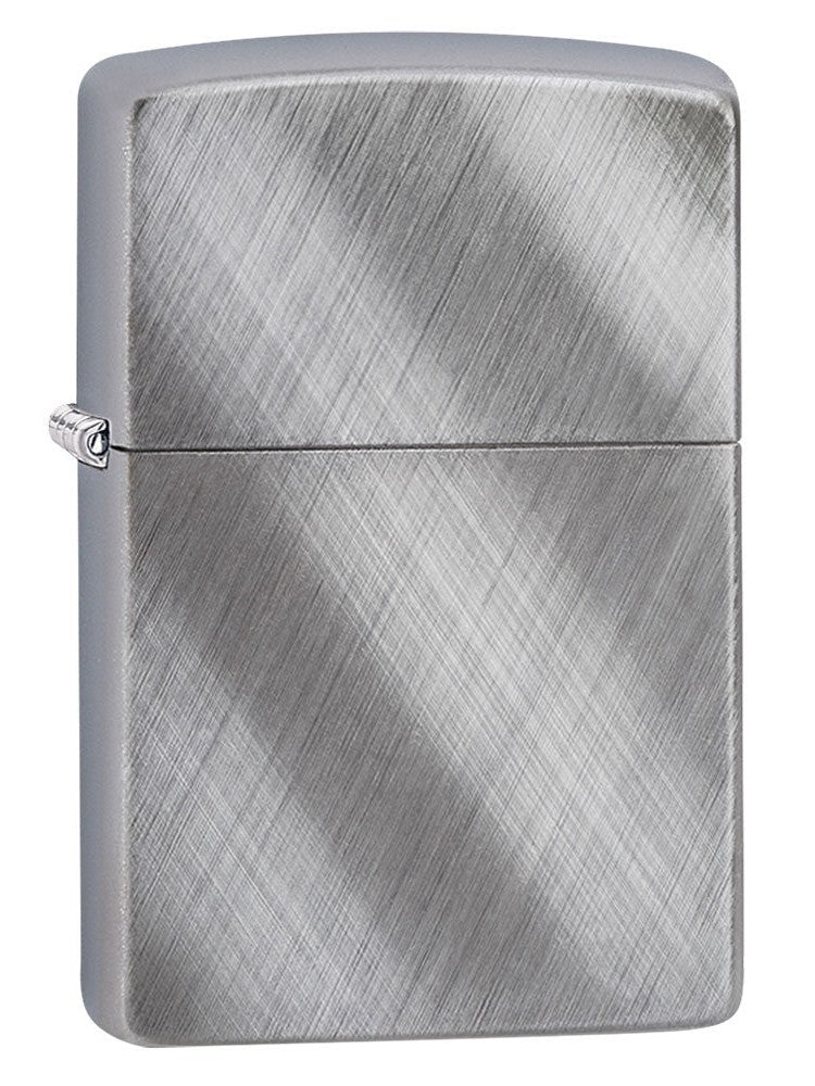 Zippo Lighter: Diagonal Weave - Brushed Chrome 28182
