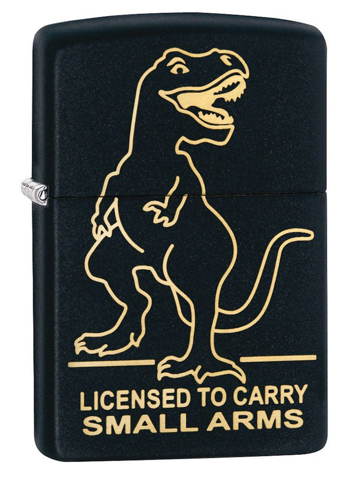 Zippo Lighter: Dinosaur, Licensed to Carry - Black Matte 29629