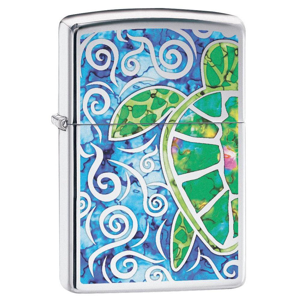 Zippo Lighter: Fusion Sea Turtle - High Polish Chrome 79803