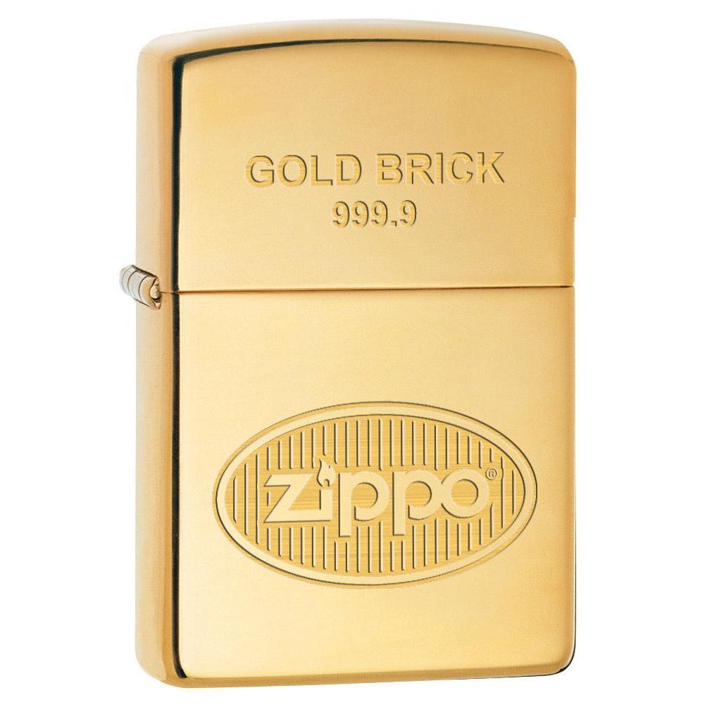 Zippo Lighter: Gold Brick 999.9 - High Polish Brass 77190