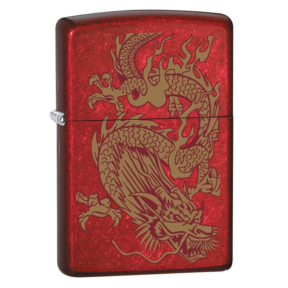 Zippo Lighter: Golden Dragon - Candy Apple Red 79095