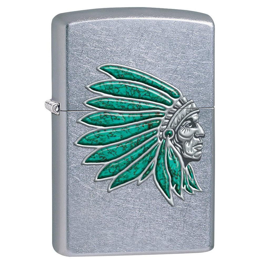 Zippo Lighter: Indian Head - Street Chrome 76515