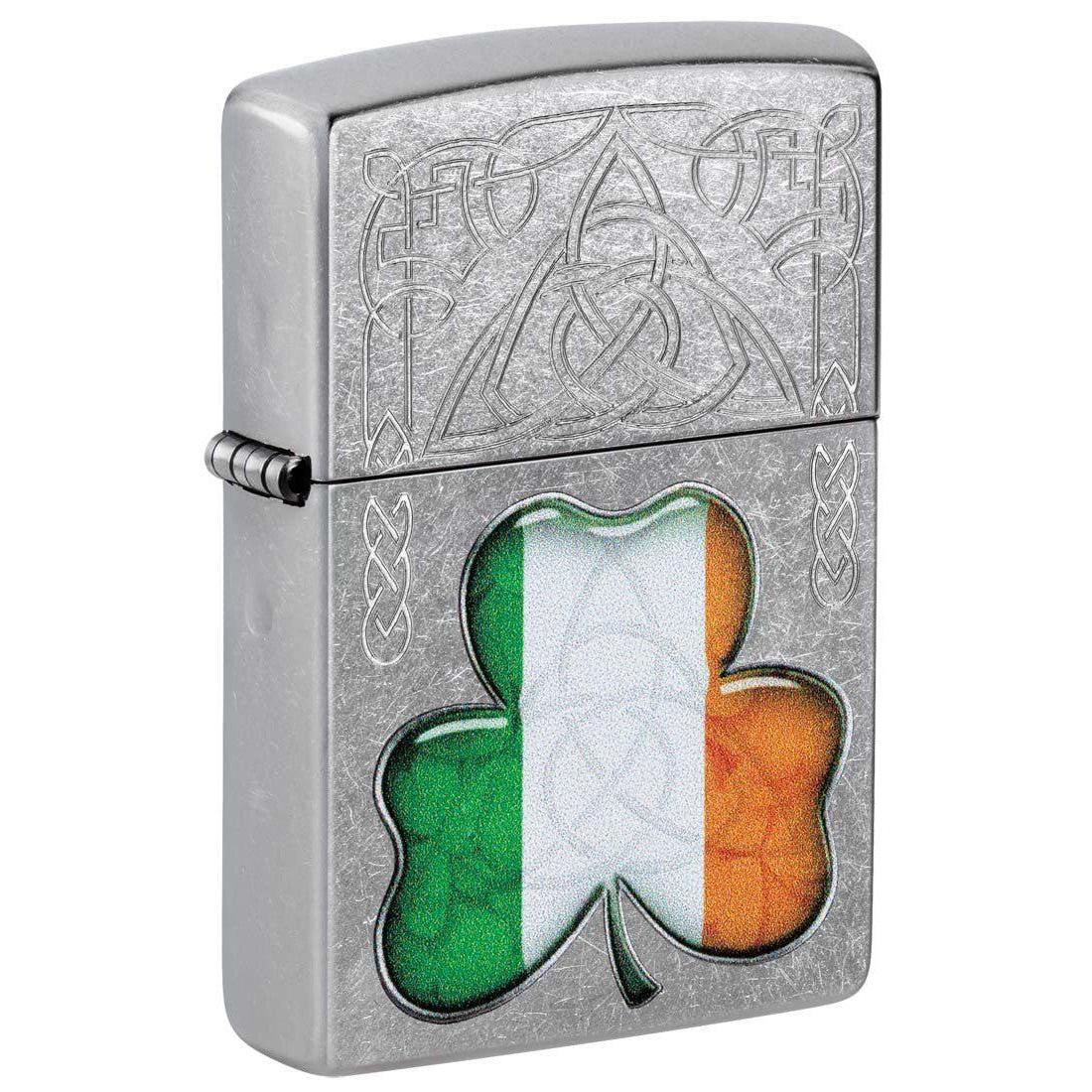 Zippo Lighter: Ireland Flag and Symbols - Street Chrome 81406