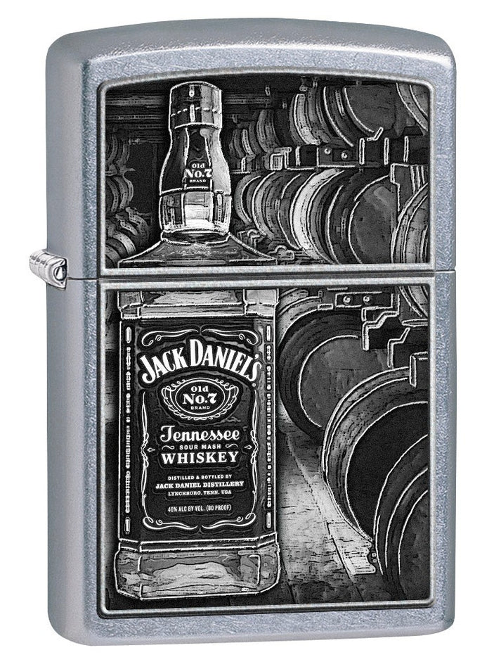 Zippo Lighter: Jack Daniels Bottle and Barrels - Street Chrome 79338