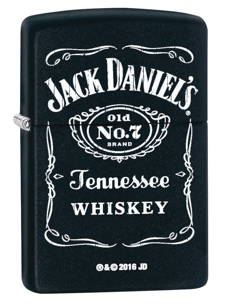 Zippo Lighter: Jack Daniels Logo - Black Matte 76875