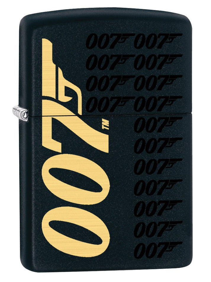 Zippo Lighter: James Bond 007 Logos - Black Matte 78873
