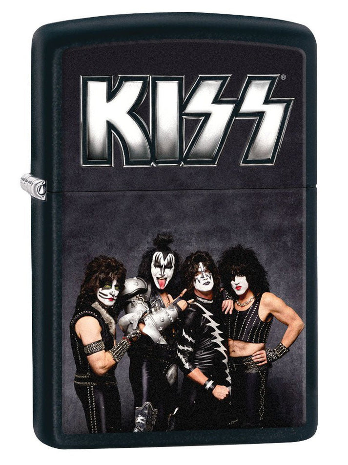 Zippo Lighter: KISS Logo - Black Matte 80304