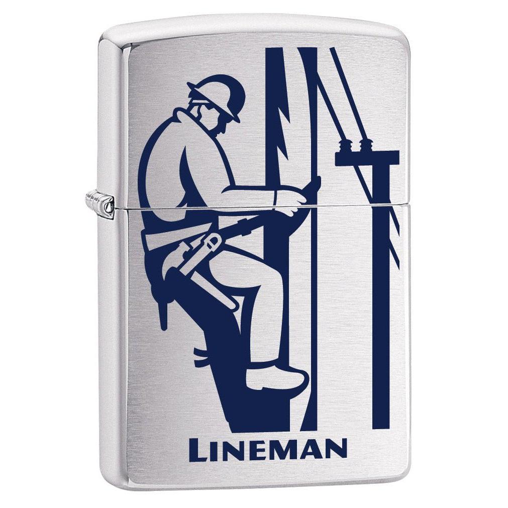 Zippo Lighter: Lineman - Brushed Chrome 76806
