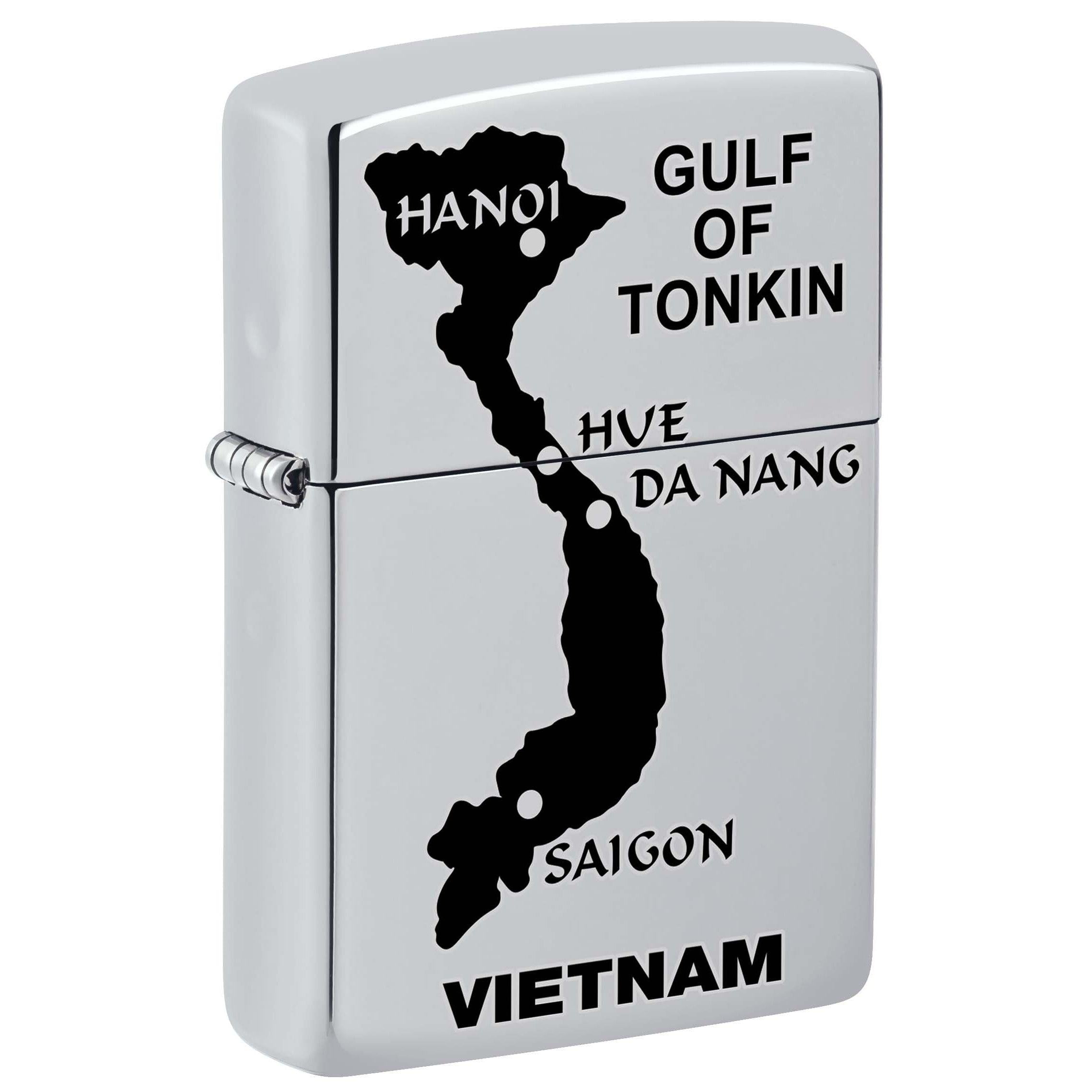 Zippo Lighter: Map of Vietnam - High Polish Chrome 81155