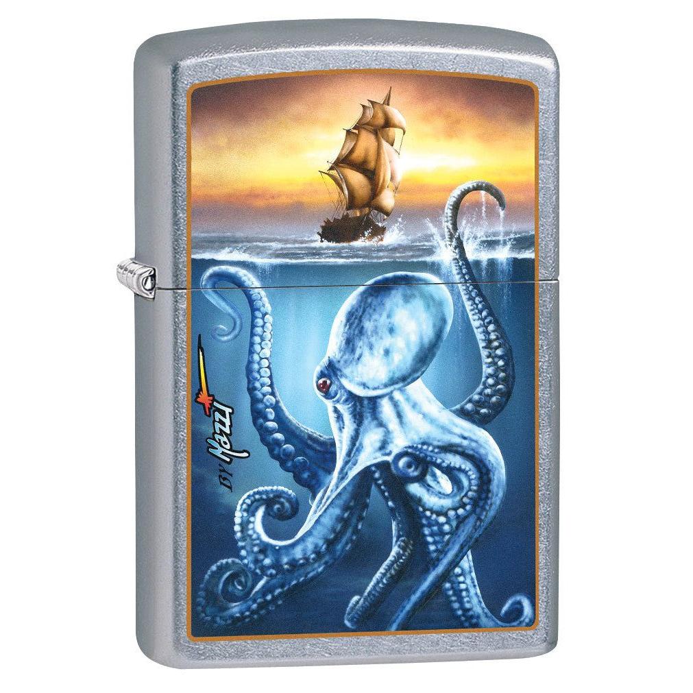 Zippo Lighter: Mazzi Octopus and Ship - Street Chrome 78888