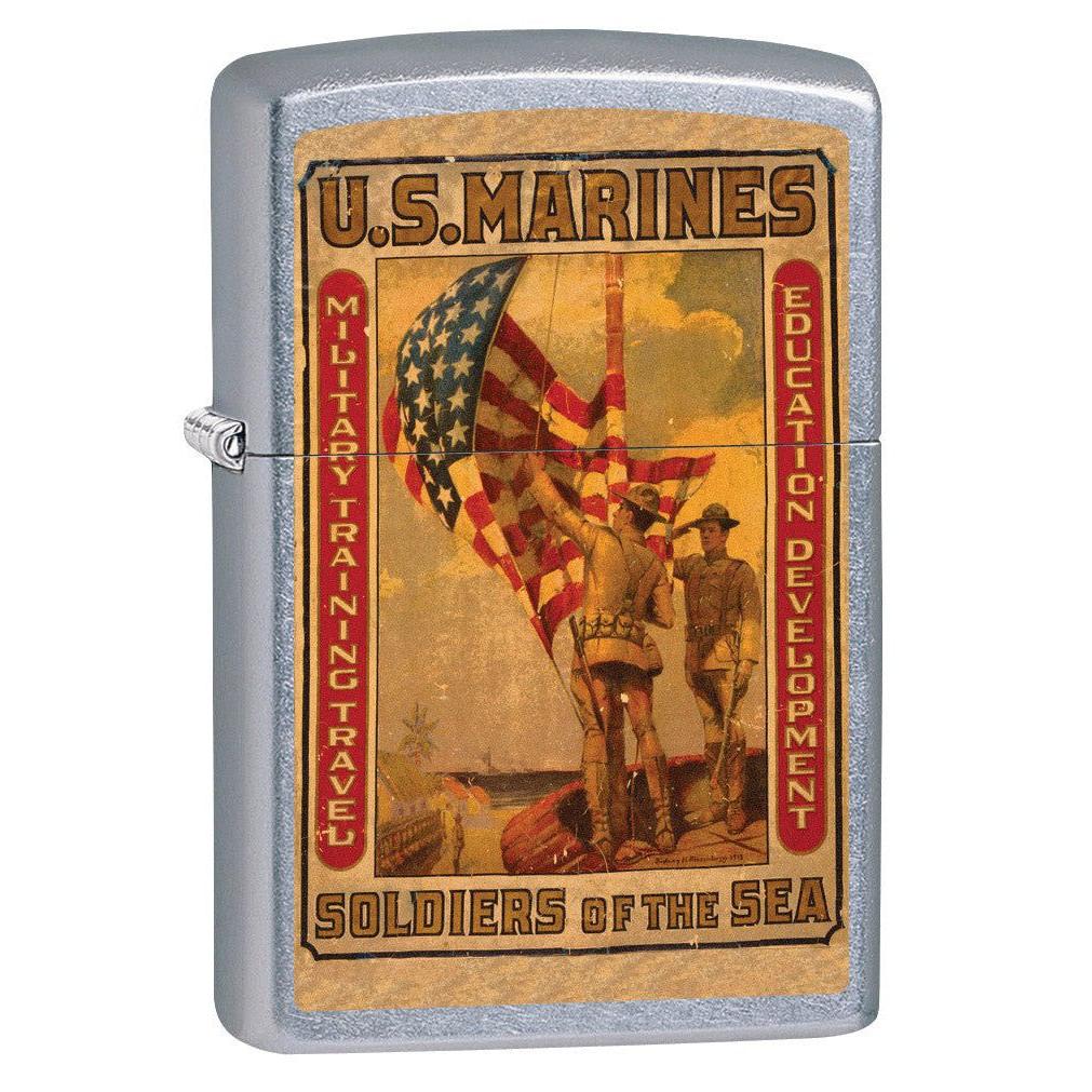 Zippo Lighter: Military Poster, US Marines Soldiers of the Sea - Street Chrome 79362