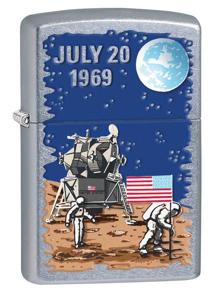 Zippo Lighter: Moon Landing July 20, 1969 - Street Chrome 80418