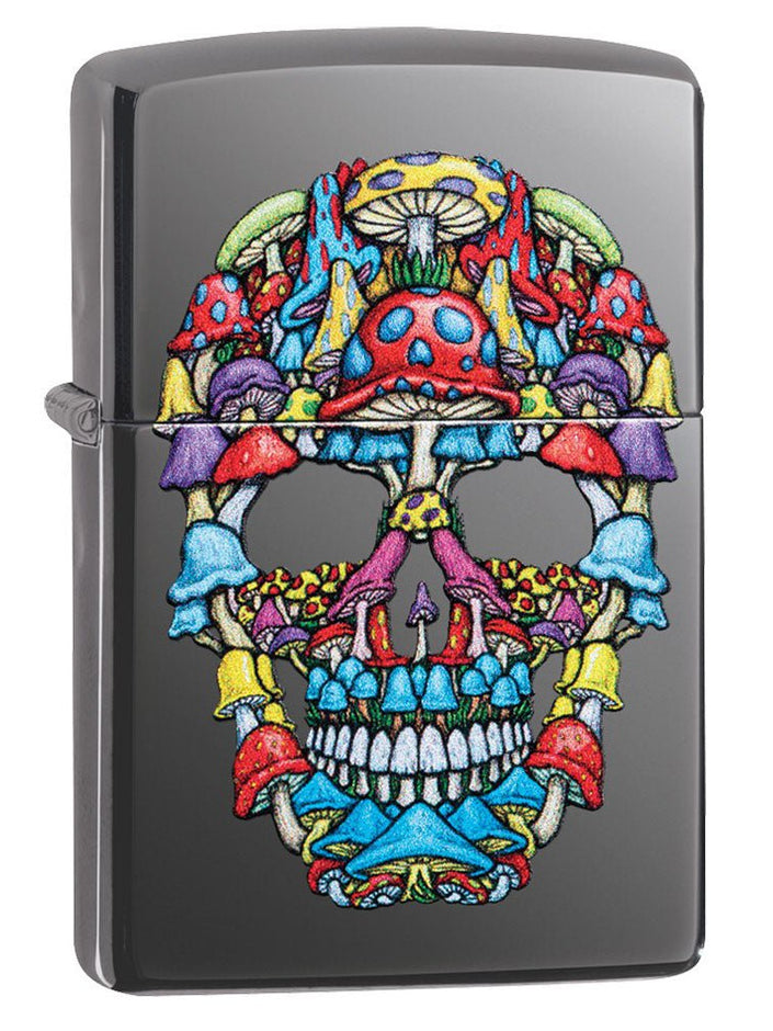 Zippo Lighter: Mushroom Skull - Black Ice 49135