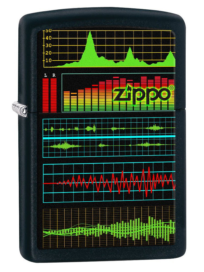 Zippo Lighter: Music Waves - Black Matte 76884