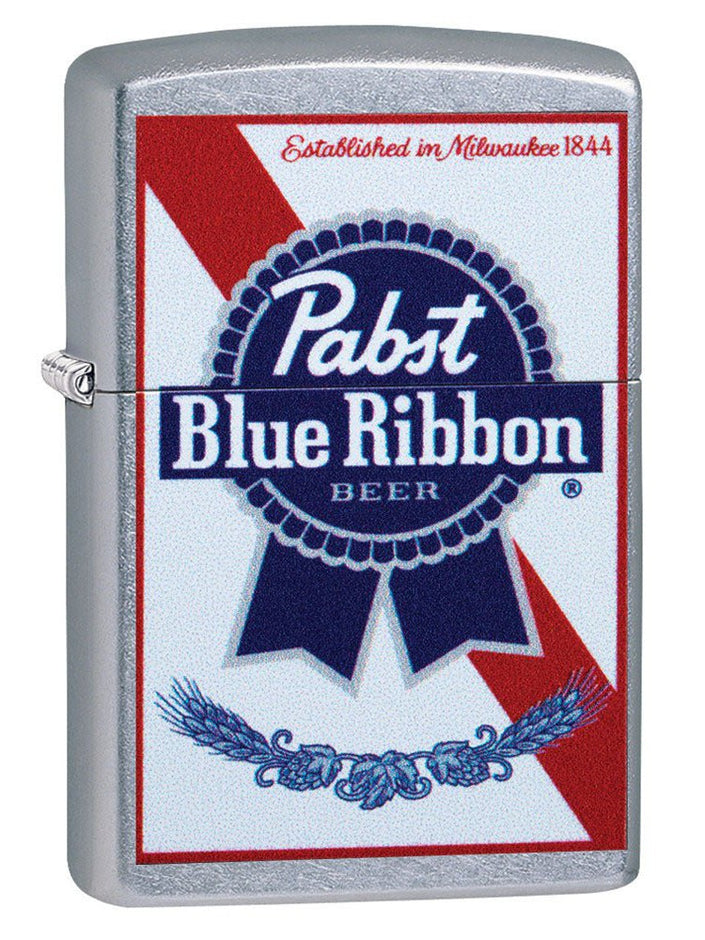 Zippo Lighter: Pabst Blue Ribbon Beer Logo - Street Chrome 49078