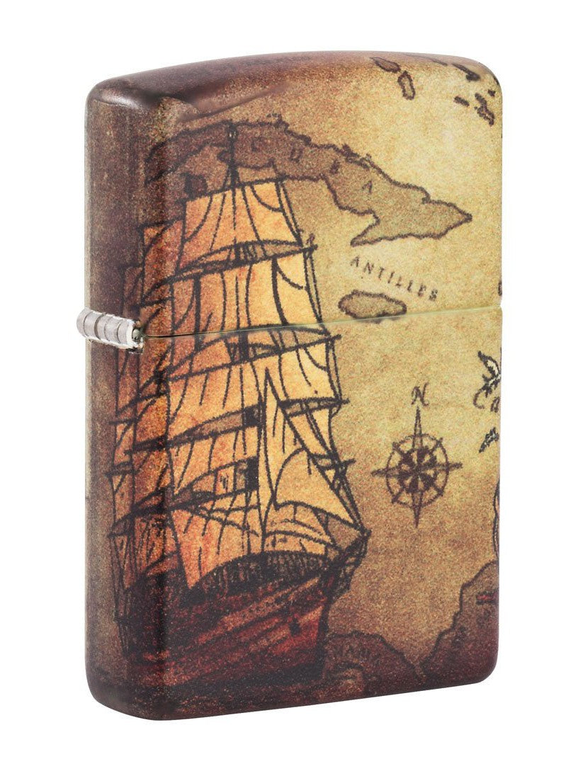 Zippo Lighter: Pirate Ship and Map, 540 Color - 49355